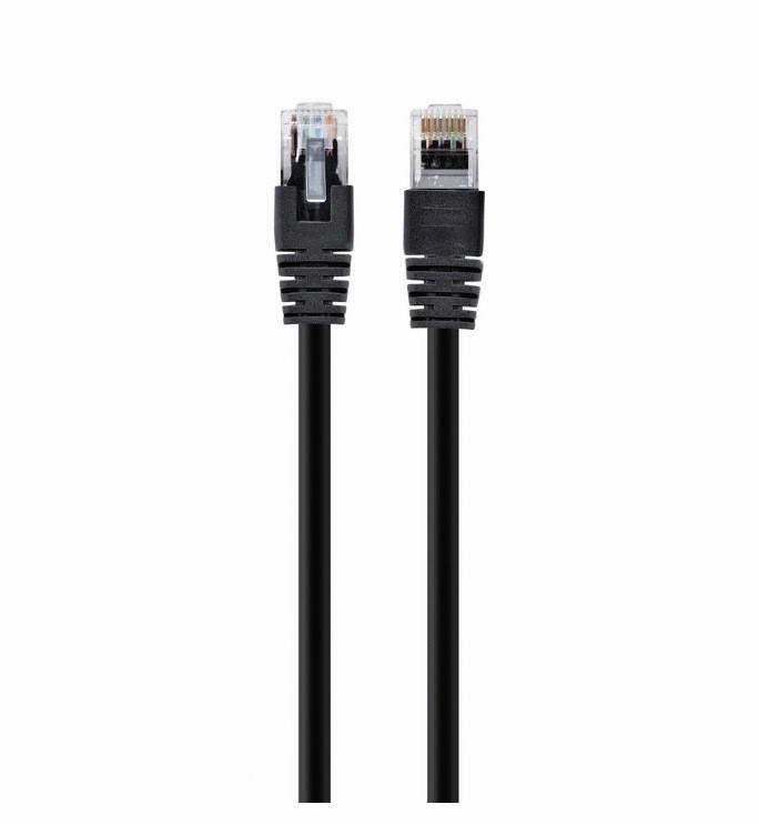 Patch Cord UTP SPACER Cat5e 0.25m Negru AWG26
