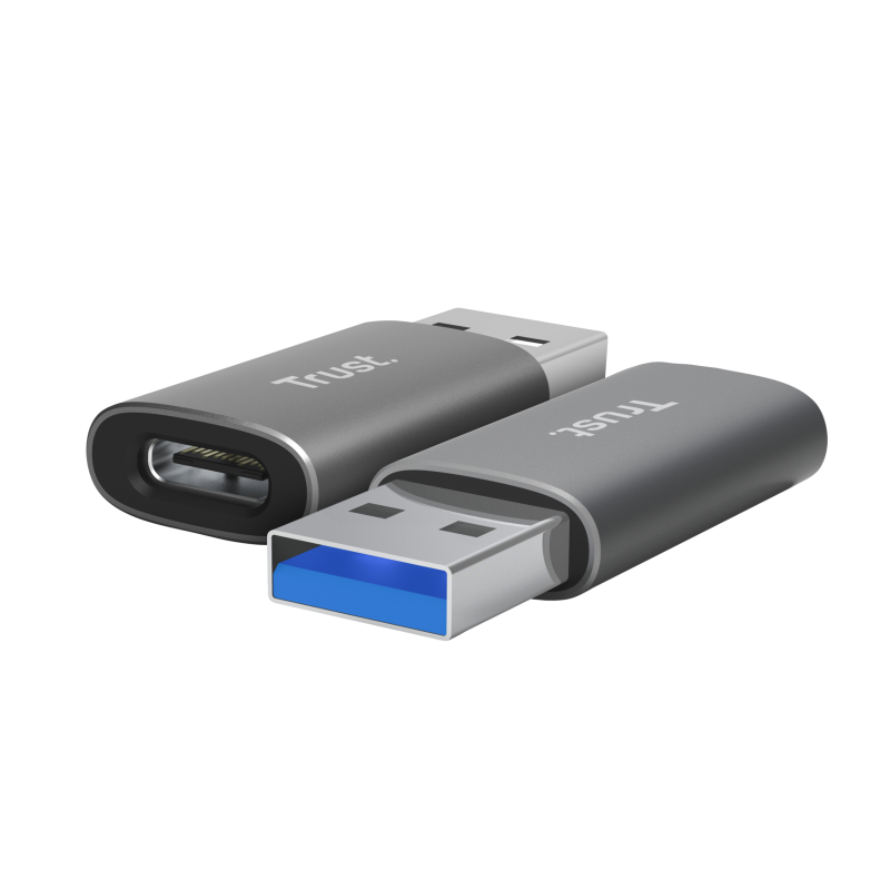 Adaptor TRUST Calyx USB-A-USB-C Gri TR-25573