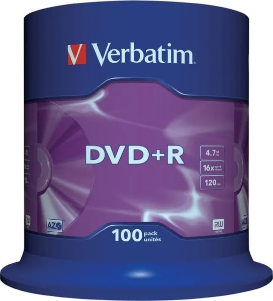 Disc DVD+R VERBATIM 43551 4.7GB 16x 100 buc