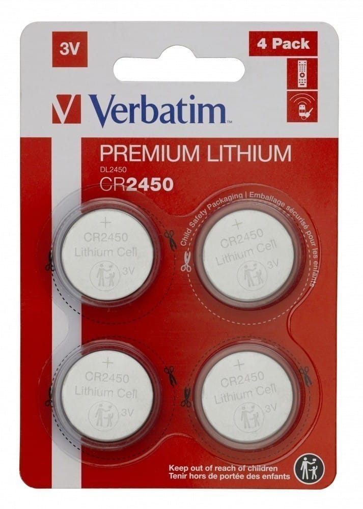 Baterie VERBATIM CR2450 Litiu 3V 4 Bucăți