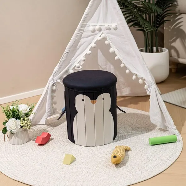Taburet Figurină Pinguin pentru Copii 31x30x8 cm