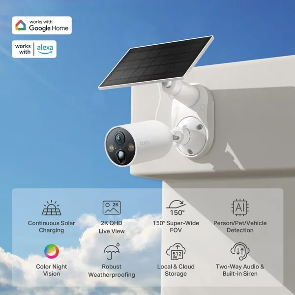 Kit Camere Supraveghere TP-LINK Tapo C425 2K QHD Wireless cu Panou Solar - imagine 2