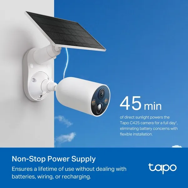 Kit Camere Supraveghere TP-LINK Tapo C425 2K QHD Wireless cu Panou Solar - imagine 4