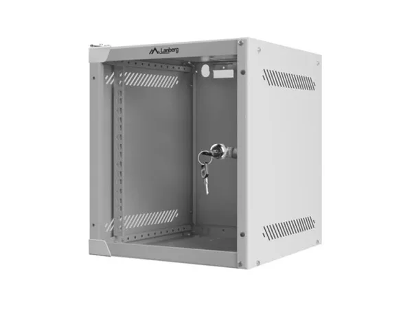 Dulap Rack LANBERG 10 inch Perete 6U 280x310 Ușă Sticlă Gri WF10-2306-10S