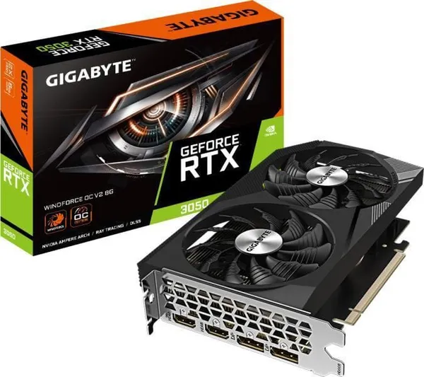 Placă Video GIGABYTE GeForce RTX 3050 Windforce OC 8GB GDDR6 PCIe 4.0
