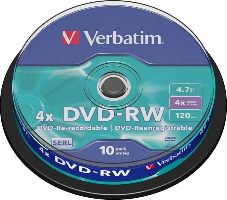 Discuri DVD-RW VERBATIM 43552 4.7GB 4x 10 Bucăți