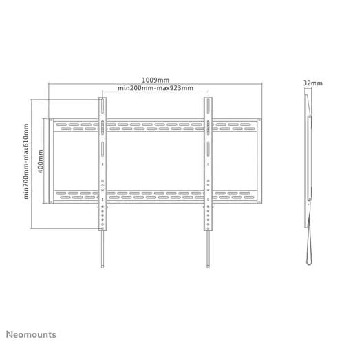 Suport TV Fix NEOMOUNTS LFD-W1000 60-100 inch 125 kg Negru - imagine 6