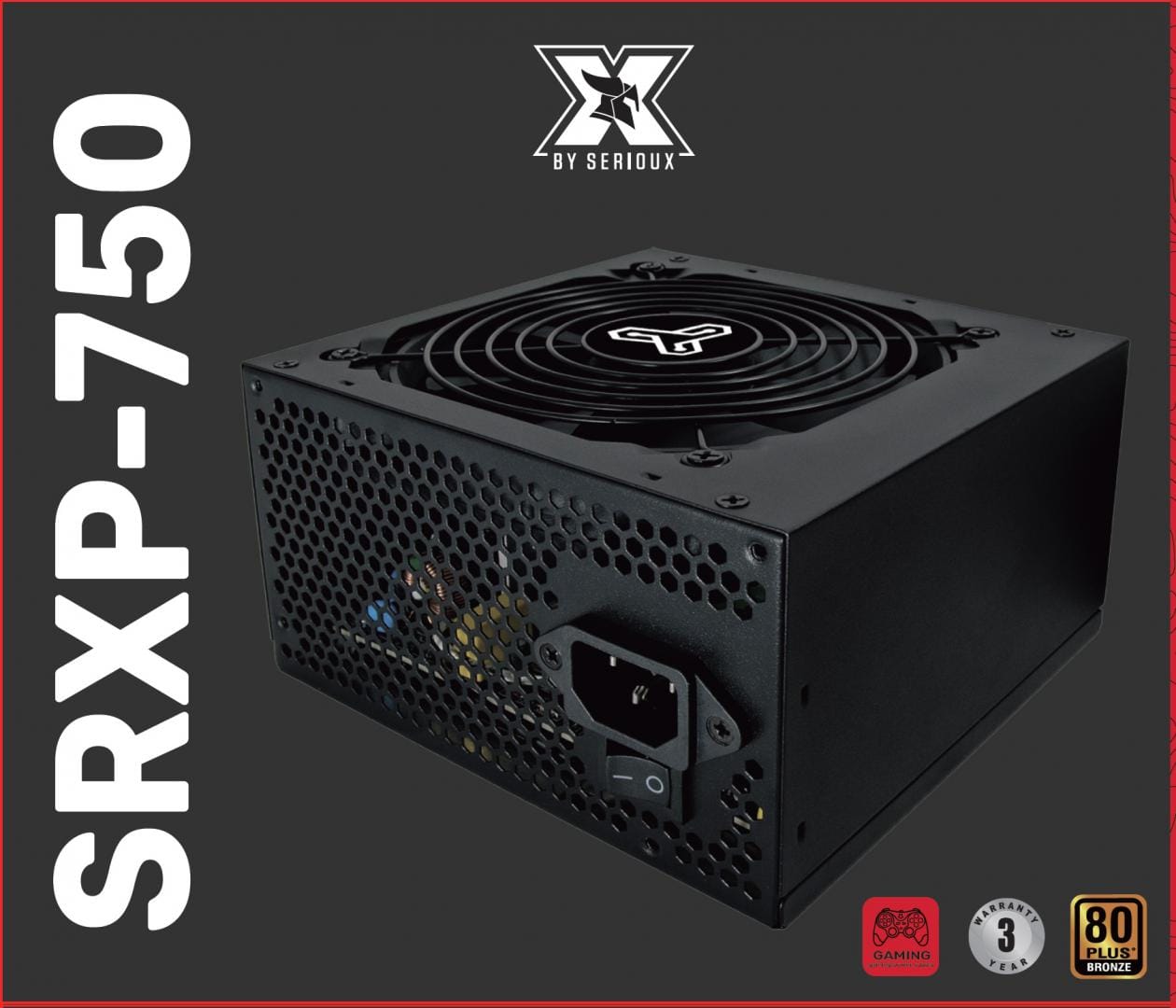 Sursă PC SERIOUX Energy 750W 80+ Bronze Ventilator 12cm ATX Negru SRXP-750