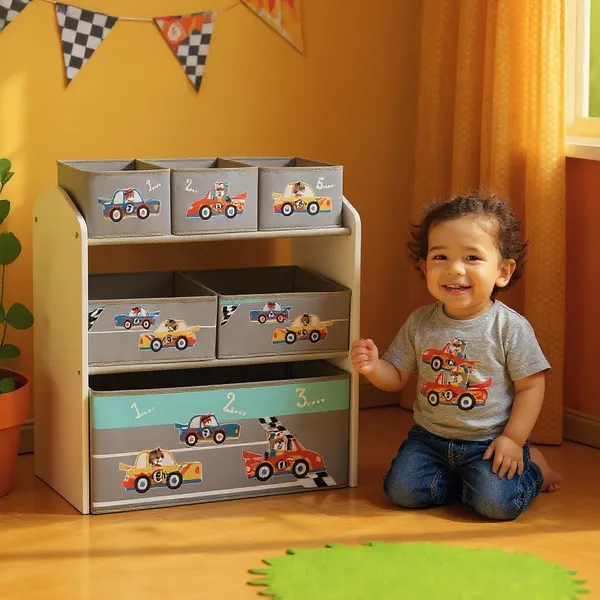Dulap Depoztare Jucării U-GROW Cars 6 Cutii - imagine 5