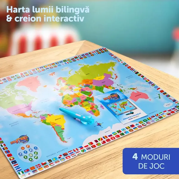 Hartă Interactivă MOMKI MyMap Bilingvă cu Creion - imagine 3