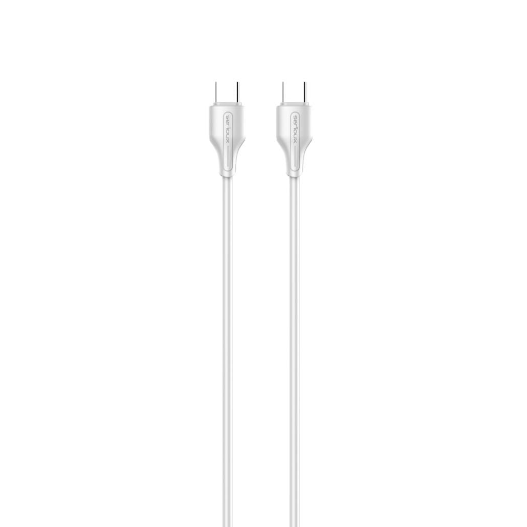 Cablu SERIOUX USB-C la USB-C 2M 65W Alb