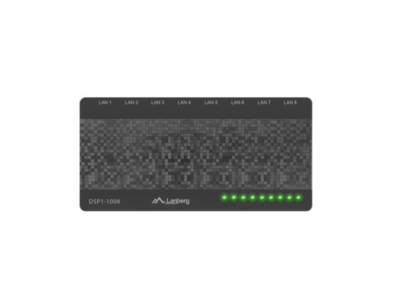 Switch LANBERG DSP1-1008 8 Porturi Gigabit Desktop Negru