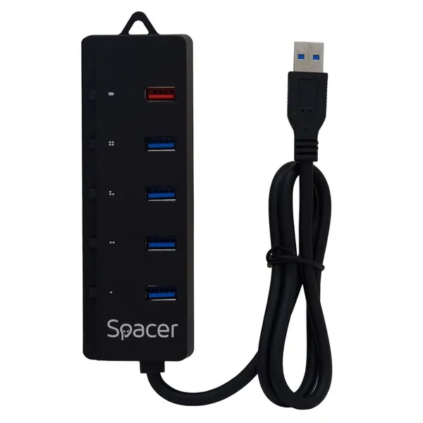 Hub extern SPACER SPH-4USB30-1QC 4xUSB 3.0 QC 3.0 Negru