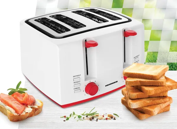 Prăjitor de pâine HEINNER 4 felii 7 niveluri HTP-1300WHR - imagine 2
