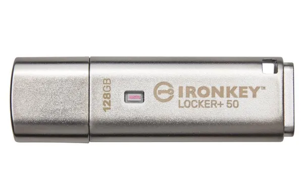 Memorie USB KINGSTON IronKey Locker+ 50 128GB Argintiu