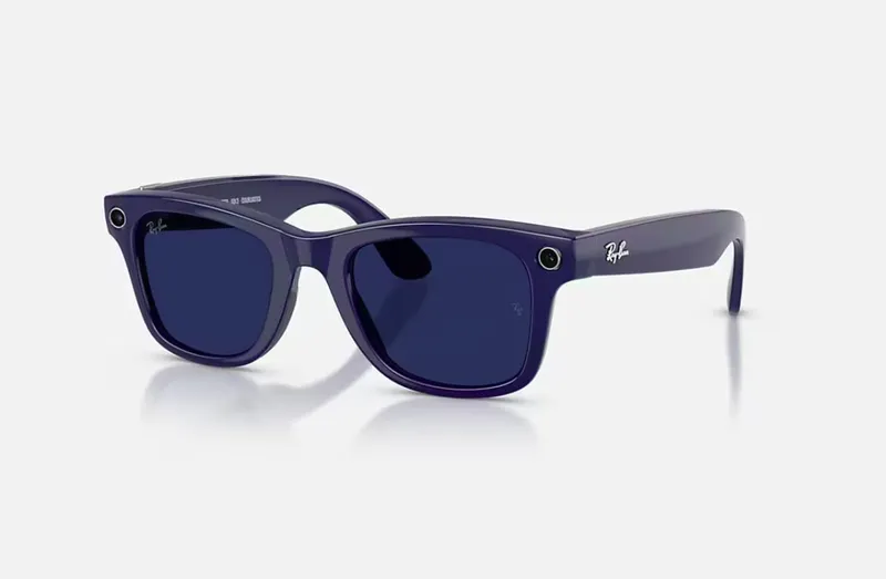 Ochelari Smart RAY-BAN Meta Wayfarer High Bridge Fit Shiny Cosmic Blue Transitions Gen 2 - imagine 2
