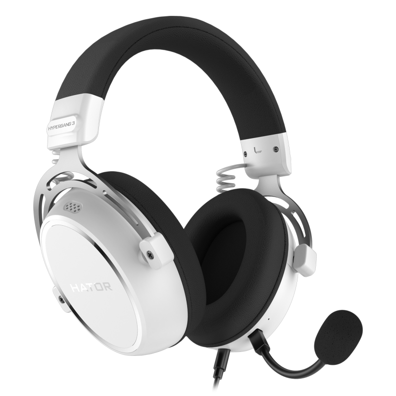 Căști Gaming HATOR Hypergang 3 Alb Cu Fir