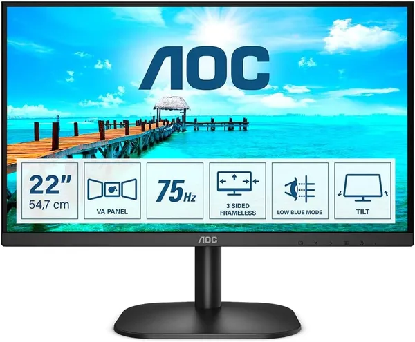 Monitor AOC 22B2H/EU 21.5 Full HD VA 75Hz Negru - imagine 2