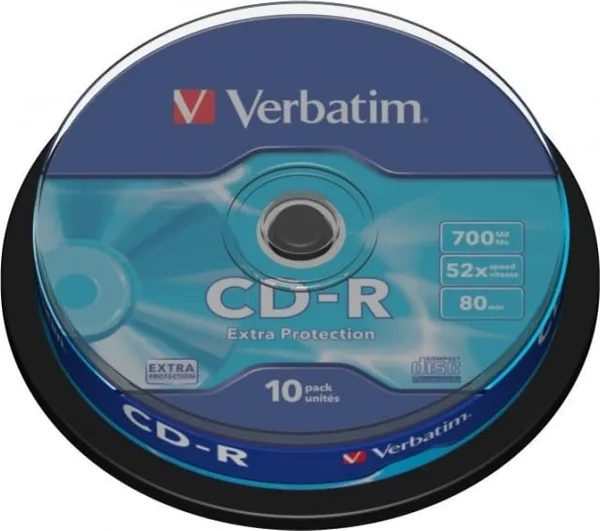 Disc CD-R VERBATIM 700MB 52x 10 bucăți Spindle 43437
