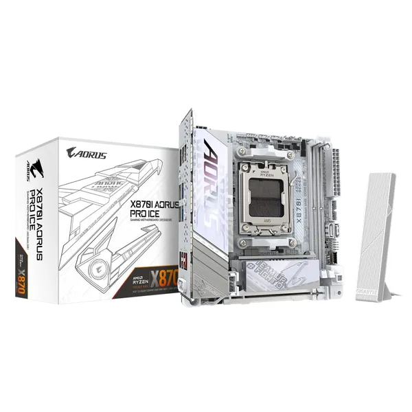Placă de bază GIGABYTE X870I AORUS PRO ICE AM5 mini-ITX Alb