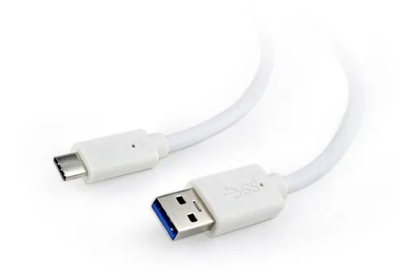 Cablu GEMBIRD USB 3.0 la USB 3.1 Type-C 0.1m Alb CCP-USB3-AMCM-W-0.1M