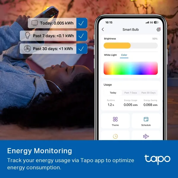 Bec Inteligent TP-LINK Tapo L535E E27 RGB WiFi - imagine 10