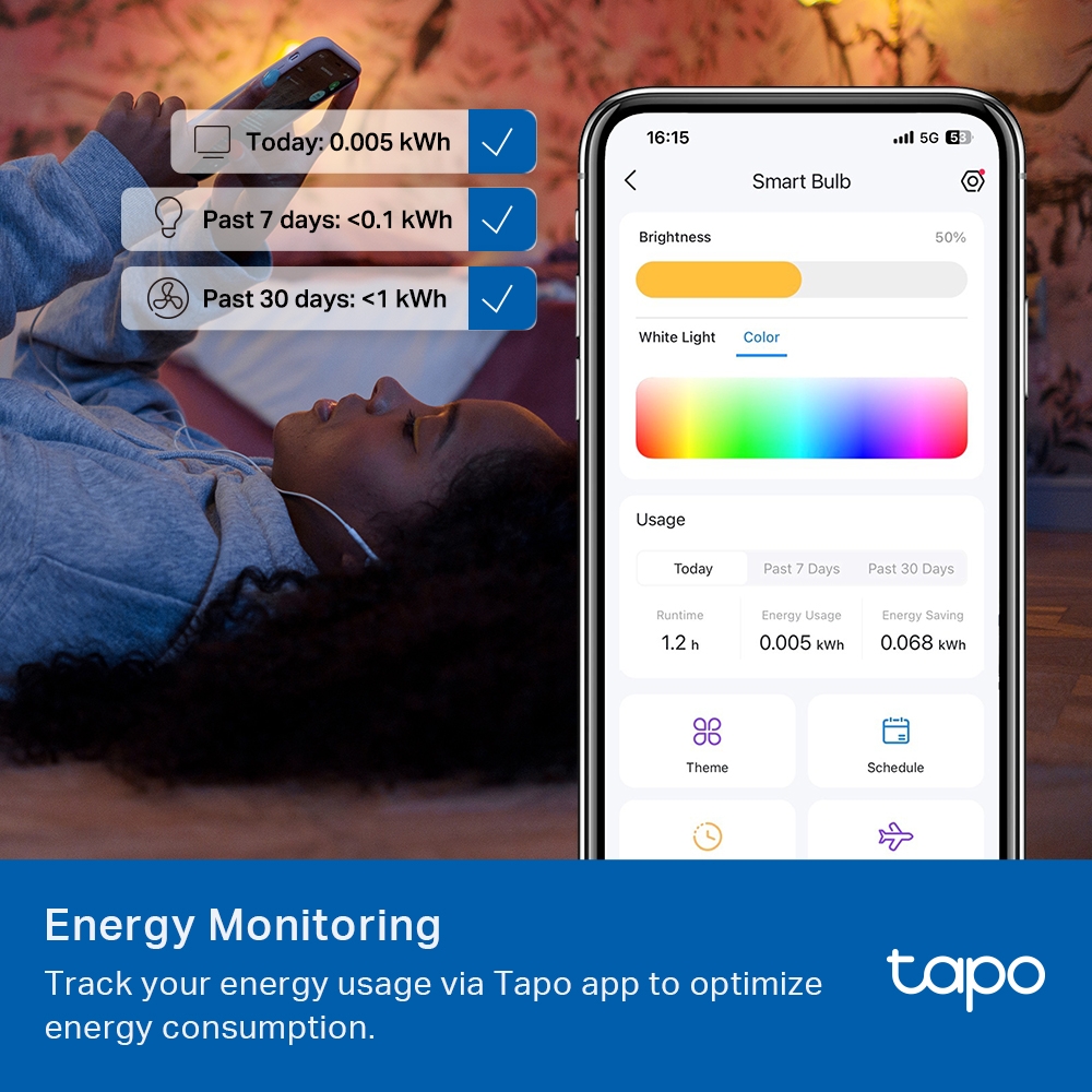 Bec Inteligent TP-LINK Tapo L535E E27 RGB WiFi - imagine 10