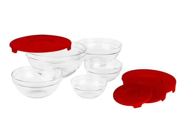 Set Boluri VANORA HOME Sticlă cu Capac Colorat 12 Bucăți - imagine 3