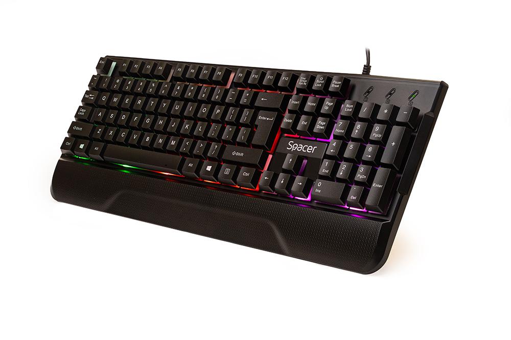 Kit Gaming SPACER SPGK-INVICTUS Tastatură și Mouse cu Fir Negru RGB - imagine 2