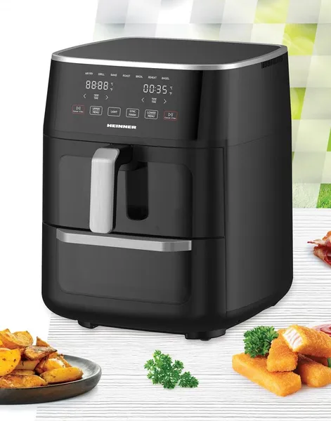 Friteuză Dublă cu Aer Cald HEINNER OvenFry Cook 11L Negru HAFO-M11BK1700 - imagine 3