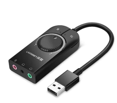 Adaptor Audio UGREEN CM129 USB la 2 x Jack 3.5mm Negru