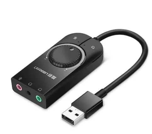 Adaptor Audio UGREEN CM129 USB la 2 x Jack 3.5mm Negru