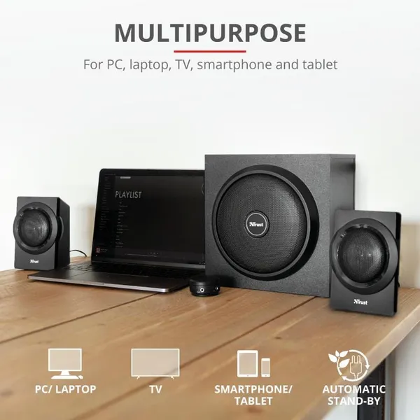 Sistem Boxe 2.1 TRUST Yuri 60W Negru TR-23696 - imagine 15