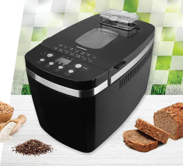 Mașină de pâine HEINNER HBM-D850BK2P 14 Programe Negru - imagine 7