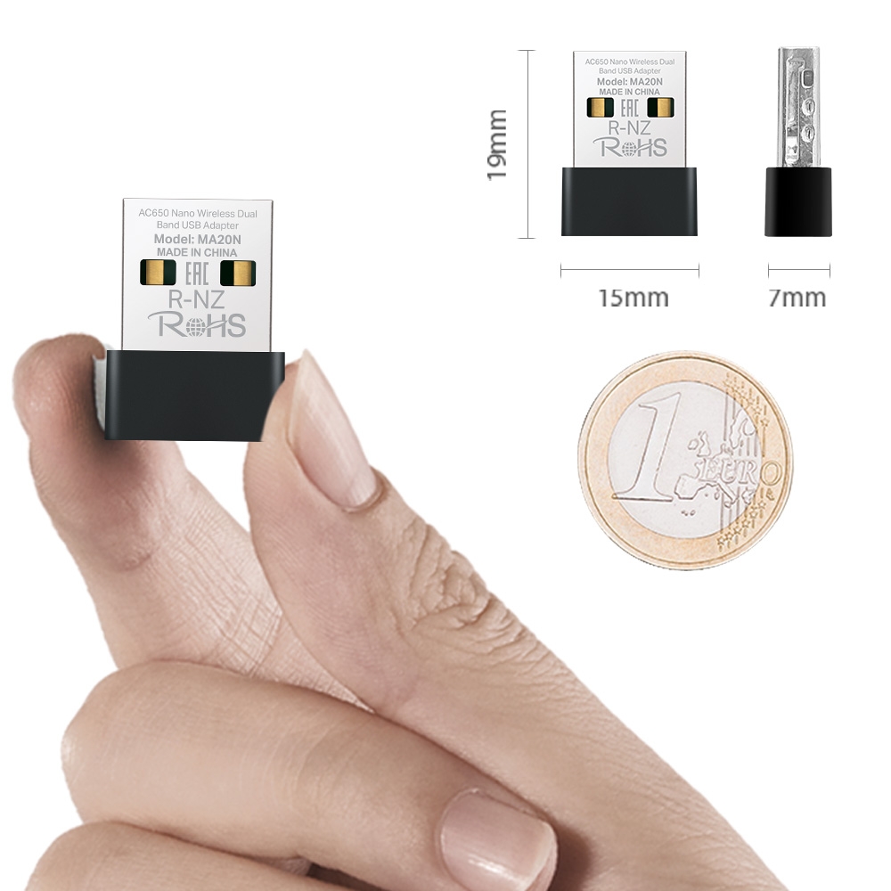 Adaptor Wireless MERCUSYS MA20N Dual Band AC650 USB 2.0 - imagine 3