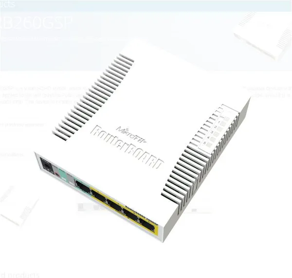 Switch MIKROTIK CSS106-1G-4P-1S 5 Porturi Gigabit SFP Alb - imagine 4