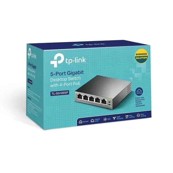 Switch PoE TP-LINK TL-SG1005P 5 Porturi Gigabit 4 PoE - imagine 4
