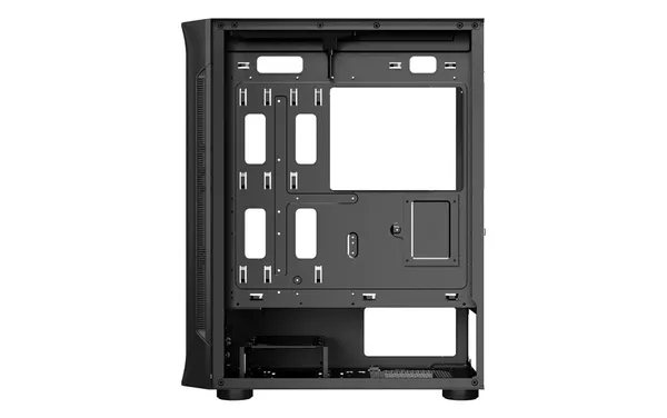 Carcasă PC SPACER SHIELD Mid Tower ATX Negru 4 Fanuri ARGB - imagine 4
