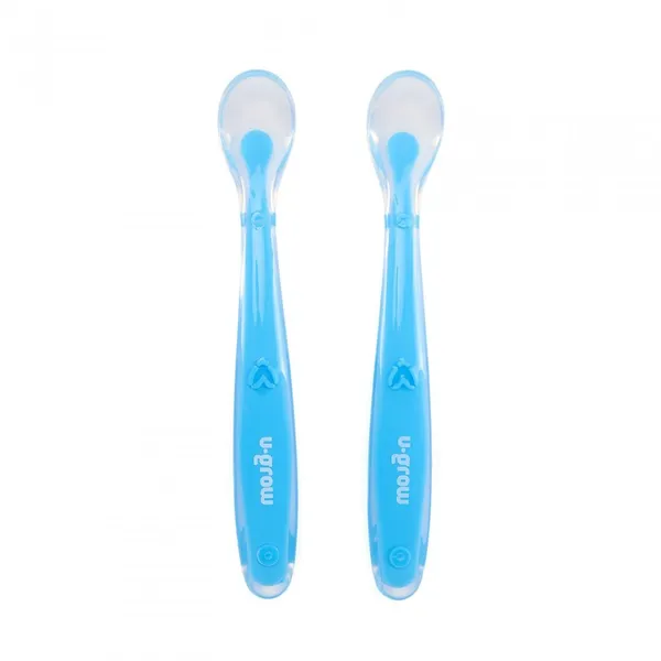 Set 2 Lingurițe Silicon U-GROW Light Blue - imagine 2