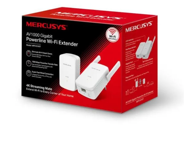 Kit Powerline Wi-Fi MERCUSYS MP510 AV1000 Gigabit 300 Mbps - imagine 4