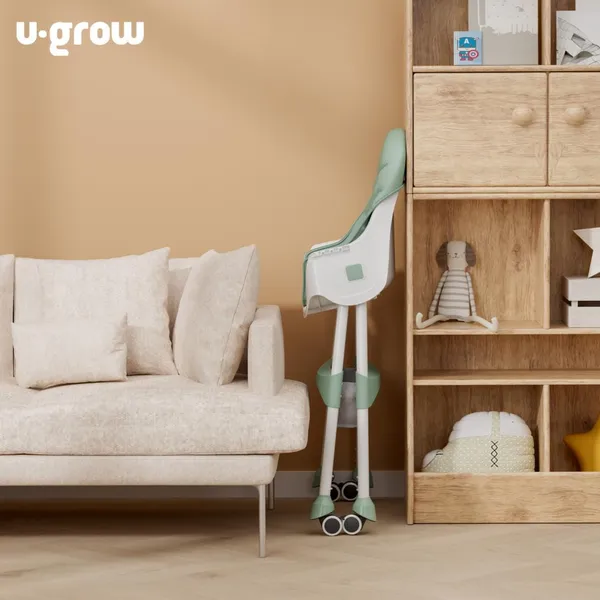 Scaun de Masă Bebe U-GROW 2 în 1 Pliabil Verde - imagine 4