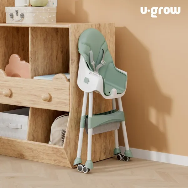 Scaun de Masă Bebe U-GROW 2 în 1 Pliabil Verde - imagine 5