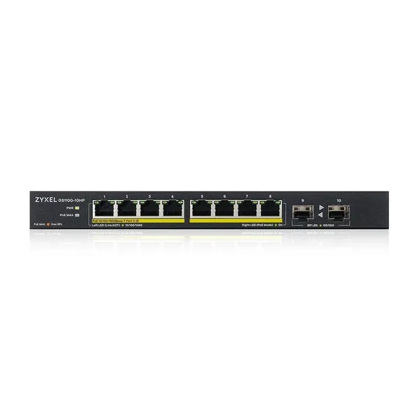 Switch ZYXEL GS1100-10HP 10 Porturi Gigabit PoE - imagine 2