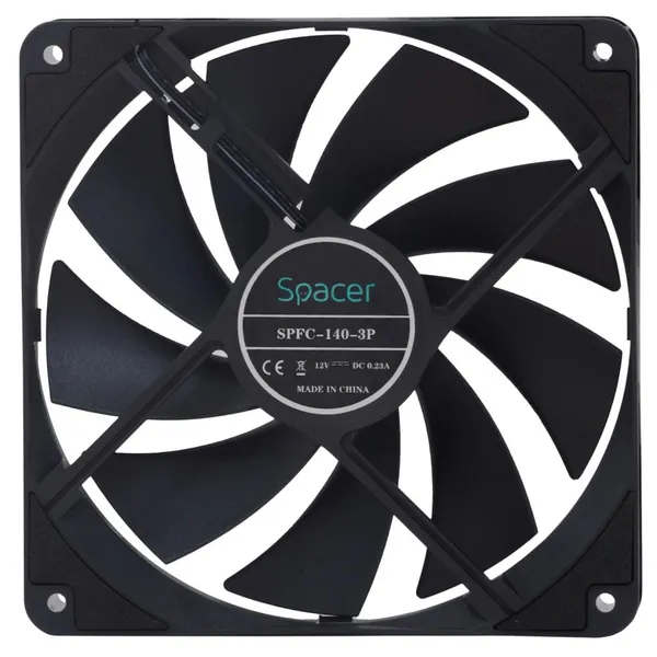 Ventilator PC SPACER SPFC-140-3P 140mm Negru - imagine 3