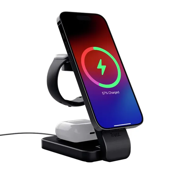 Stand de încărcare TRUST Viro 3-in-1 USB-C 20W Negru TR-25464 - imagine 3