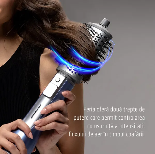 Perie cu Aer Cald HEINNER HAB-R12DC-BL2 1200W Albastru-Gri - imagine 8