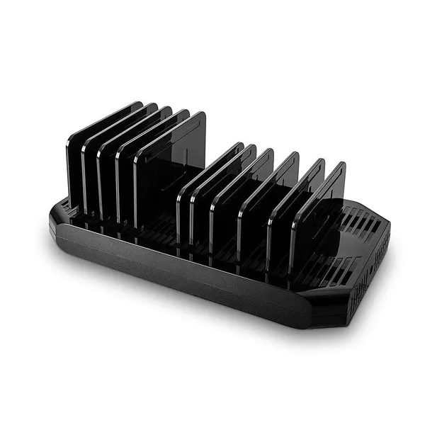 Hub USB LINDY Charging Station 10 Porturi USB-A 120W Negru - imagine 3