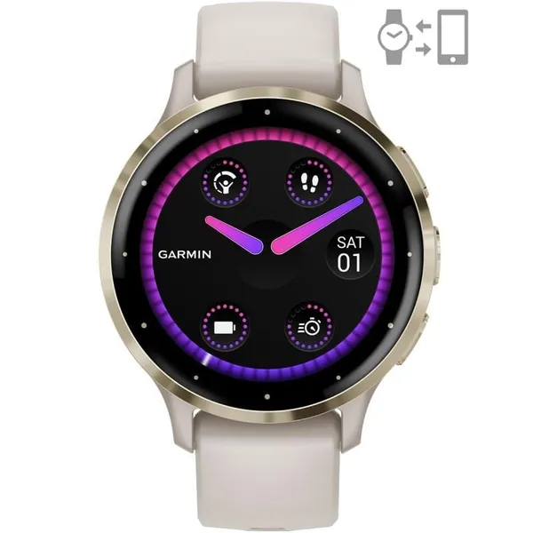 Smartwatch GARMIN Venu 3S Ivory Soft Gold - imagine 2
