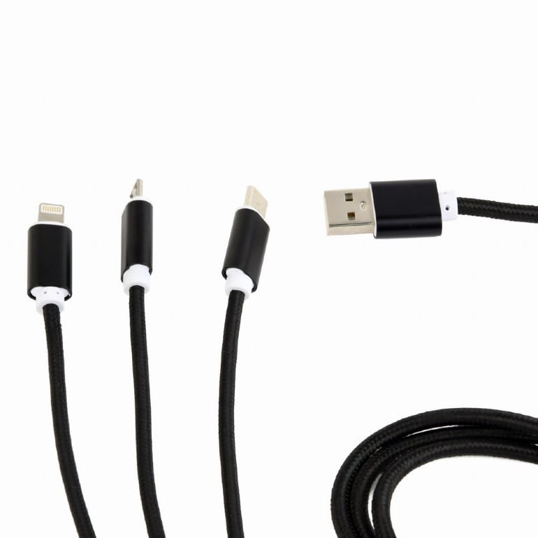Cablu GEMBIRD CC-USB2-AM31-1M 3-in-1 Negru