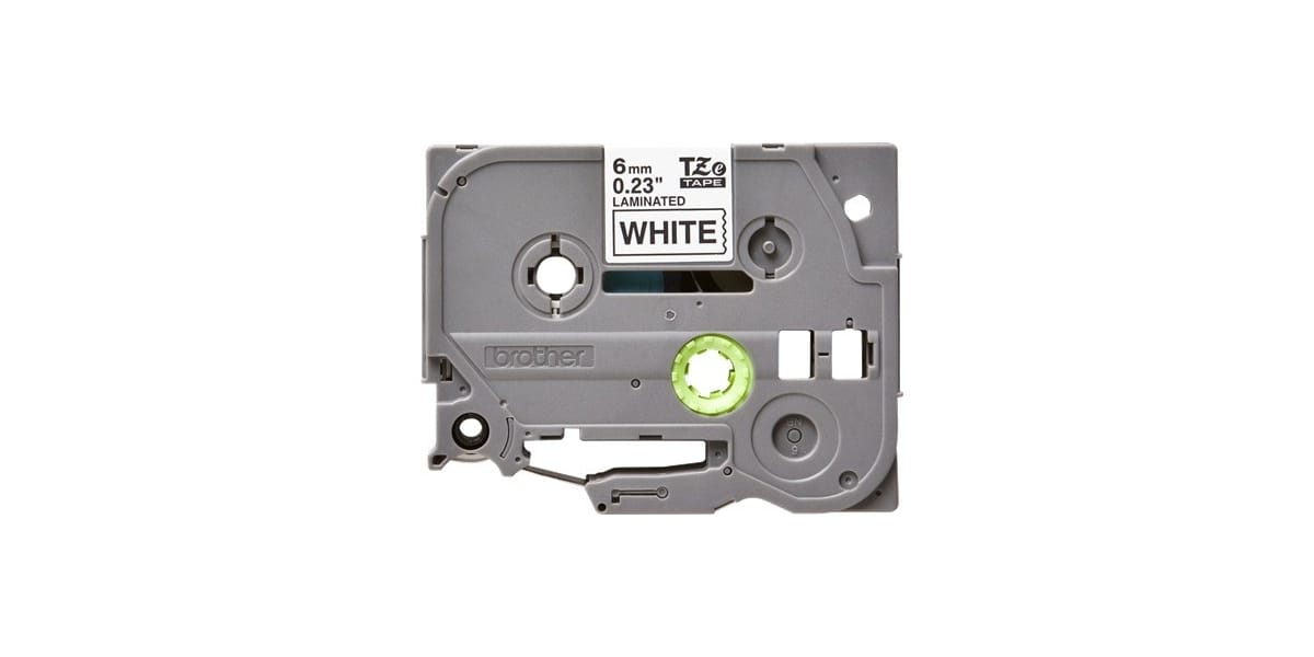 Banda Laminată BROTHER TZe-211 Negru pe Alb 6mm